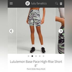 Lululemon Base Pace HR Shorts in Paint Glide Warp Print Size 16
